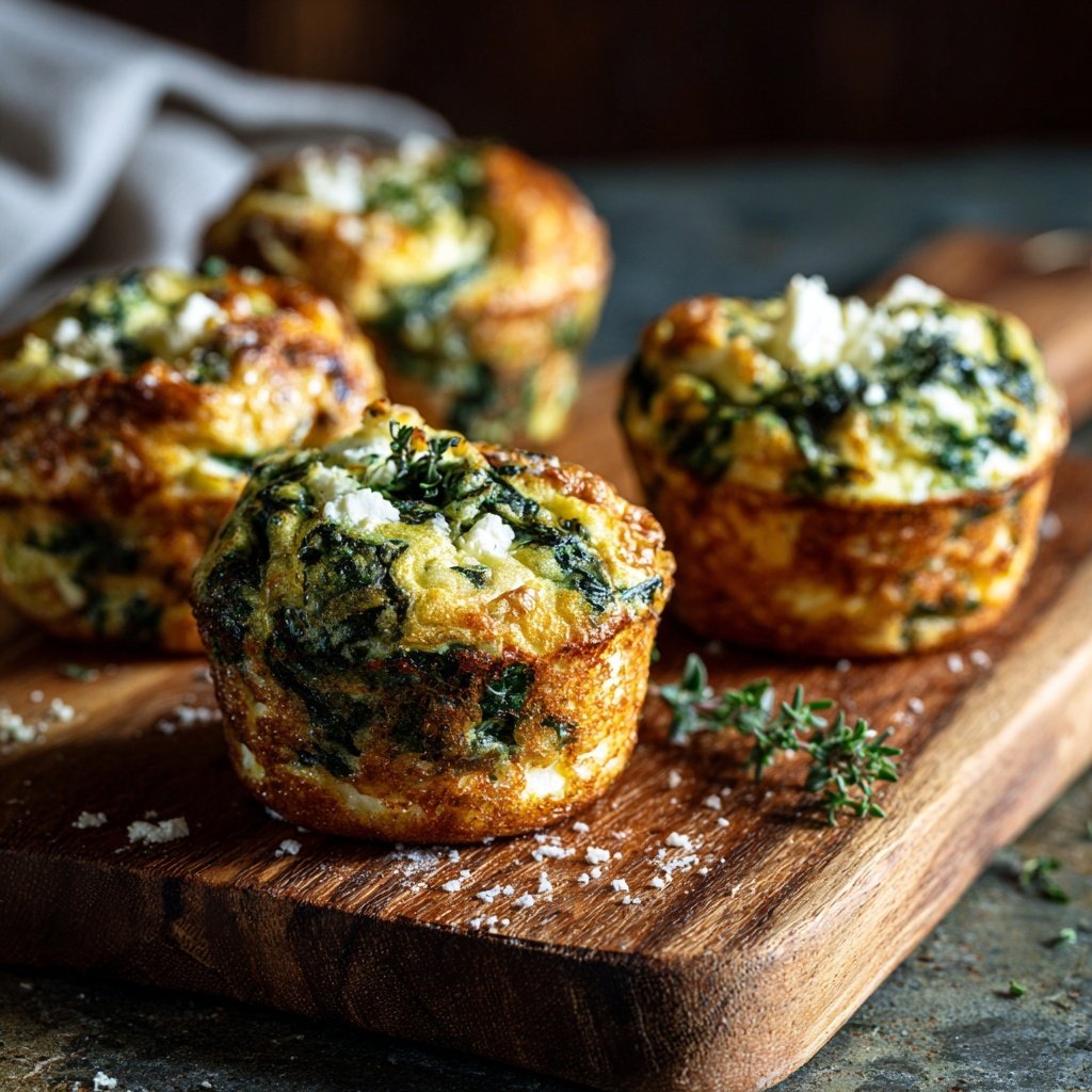 Breakfast Spinach And Feta Egg Muffins