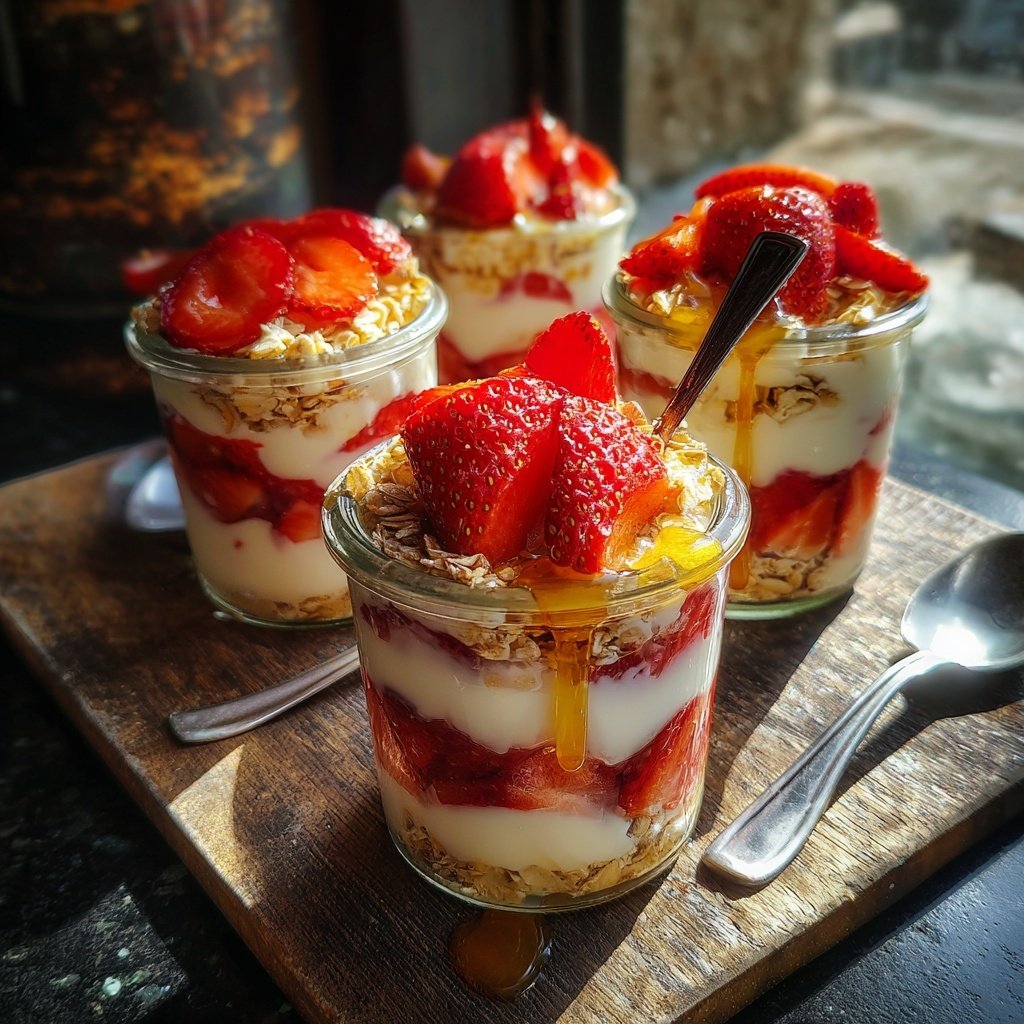 Strawberry Cream Overnight Oat Cups