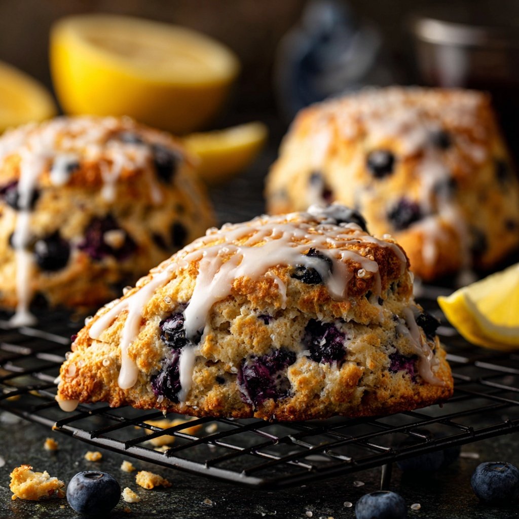 Blueberry Lemon Glazed Scones