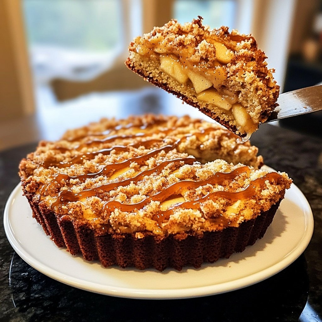 Apple Crumb Cake – Topped with Cinnamon Apple Drizzle